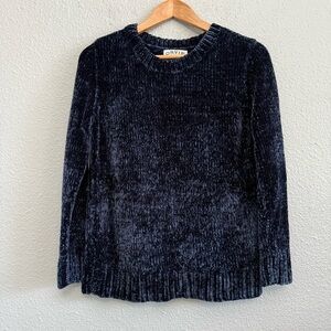 Orvis Navy Blue Chenille Crewneck‎ Pullover Sweater Medium
